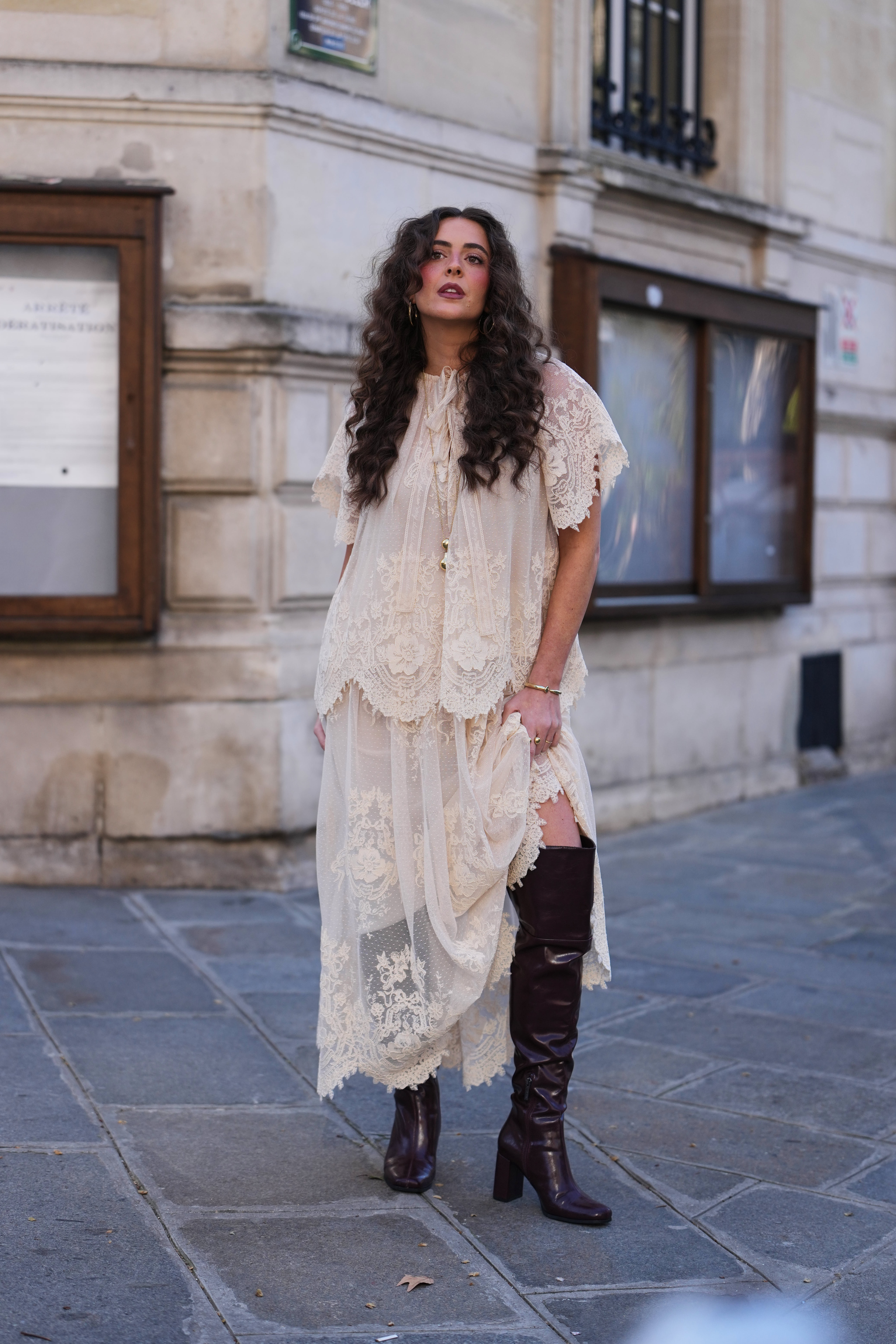 woman wearing a dress and boots