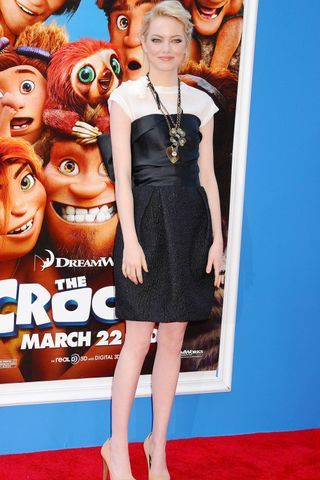 Emma Stone attends a screening in office-appropriate attire