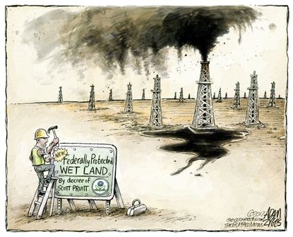 Political Cartoon U.S. Scott Pruitt oil EPA
