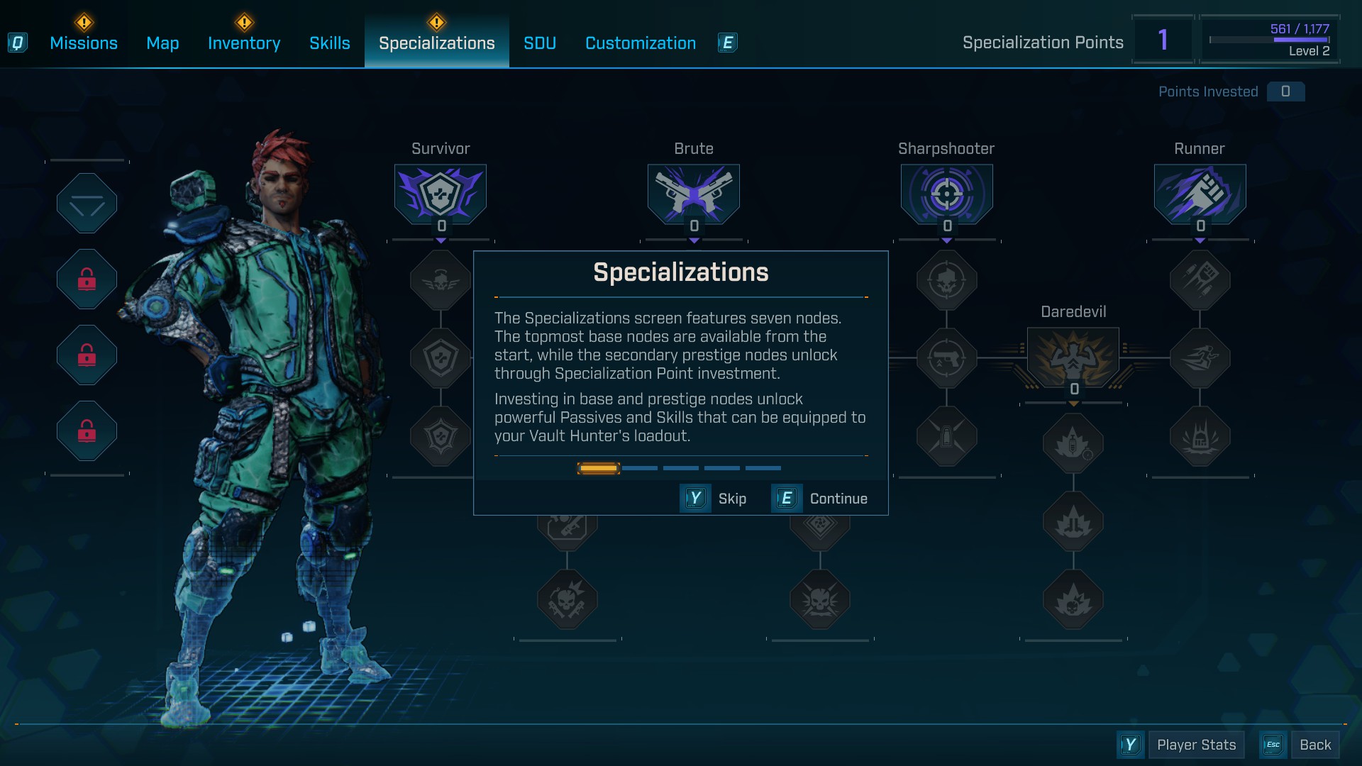 Borderlands 4's specialisation trees, unlocked after beating the campaign.