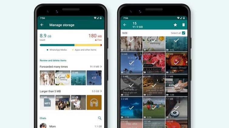 WhatsApp storage management