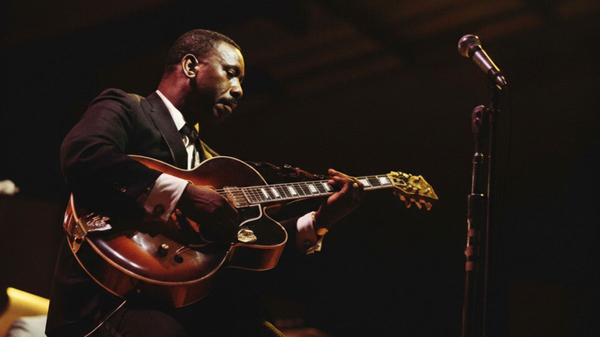 American jazz guitarist Wes Montgomery (1923-1968) performs live on stage at the Newport Jazz Festival in Newport, Rhode Island, United States on 3rd July 1967