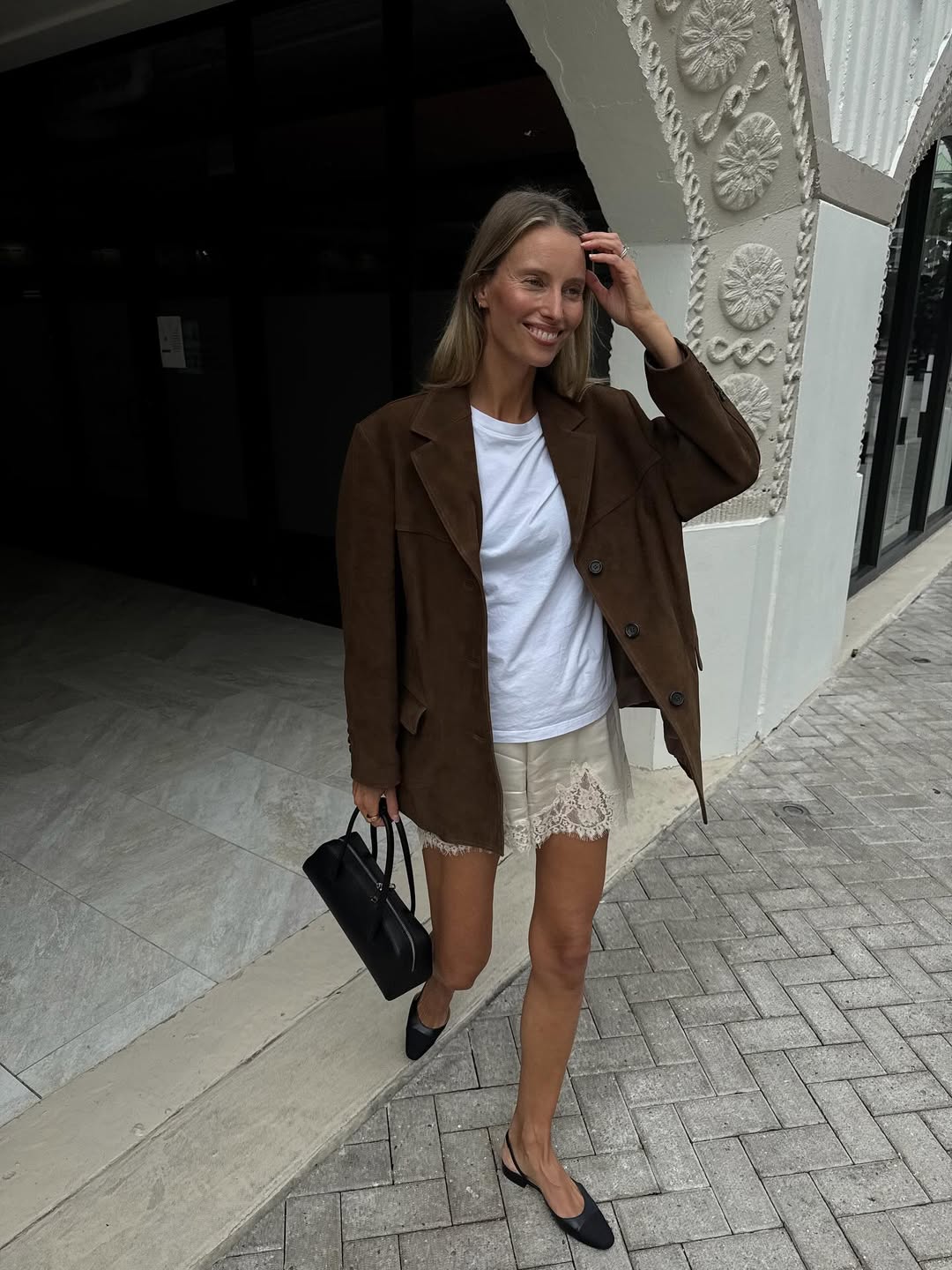 vilmabergenheim in a white t-shirt