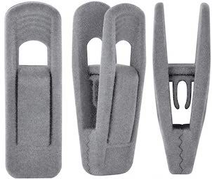 Wonck Grey Velvet Hanger Clips