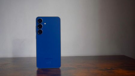 The Samsung Galaxy S25 FE on a desk