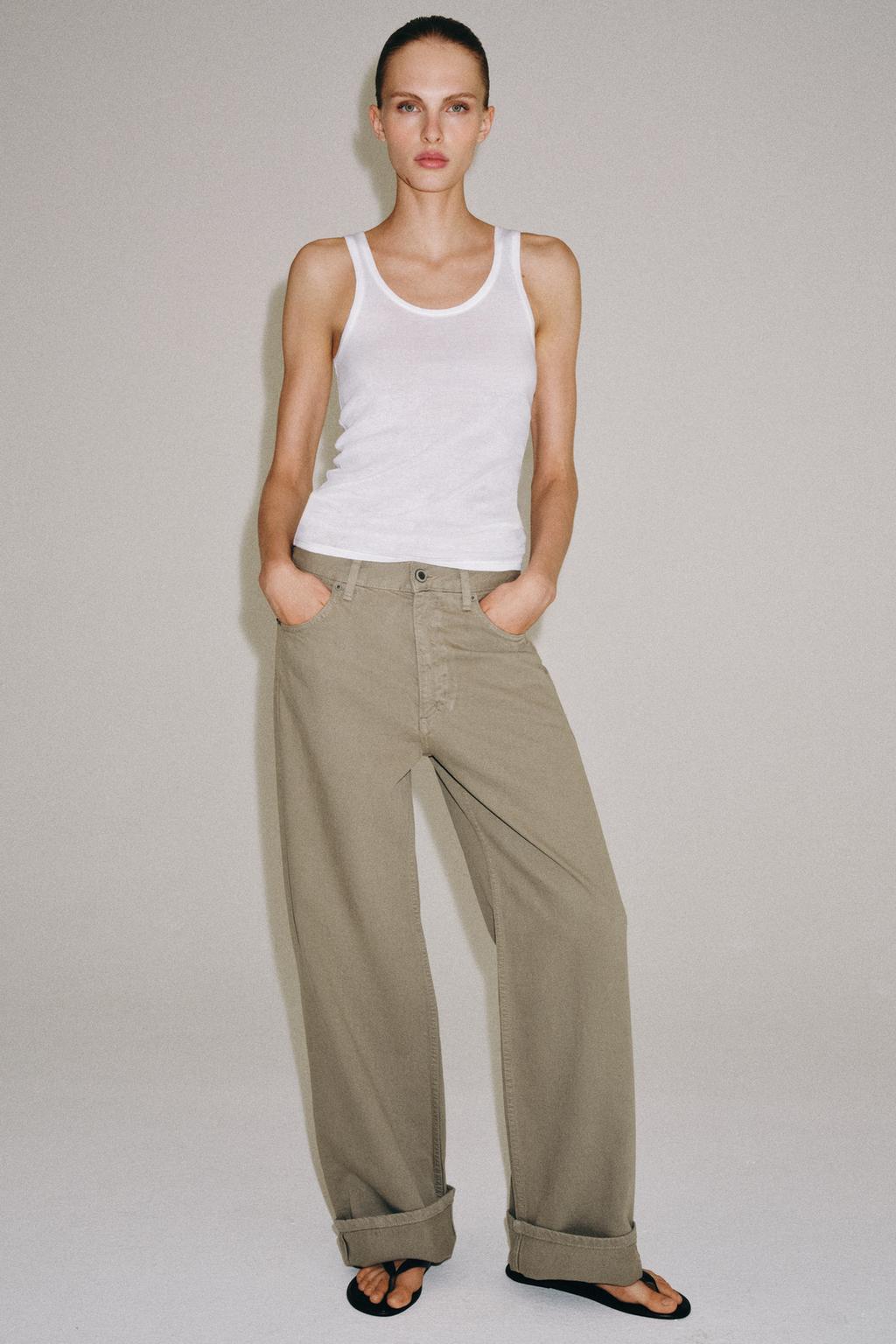 Zara, Mid-Waist Baggy Jeans