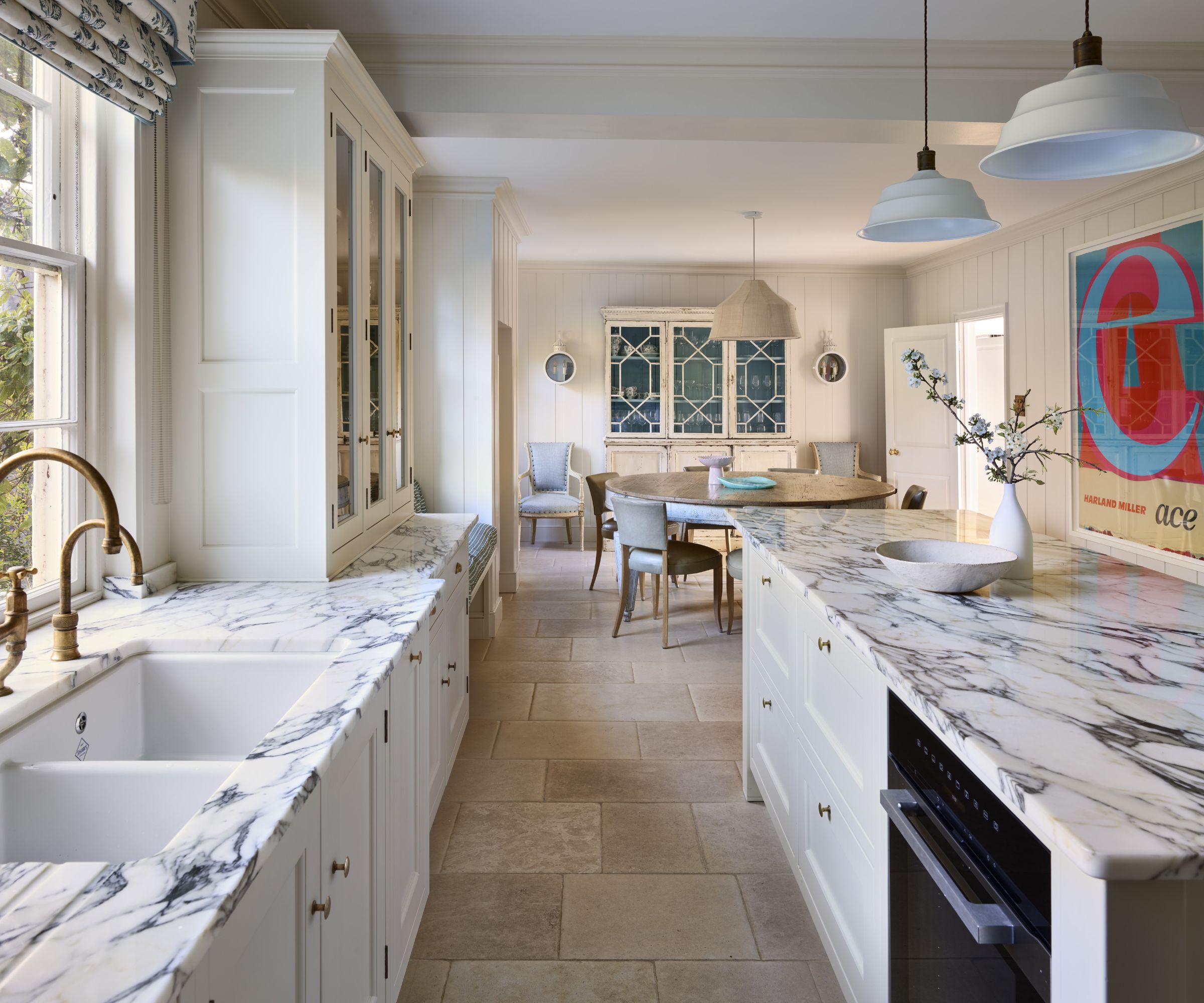 Stone floor, marble countertop