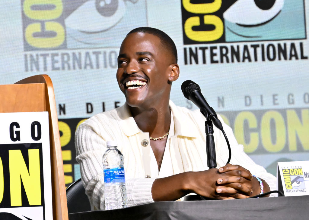 Ncuti Gatwa at "Into the Whoniverse: A Doctor Who Panel" at the 2024 San Diego International Comic-Con on July 26, 2024 in San Diego, California.