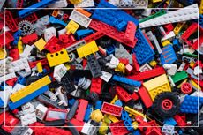 Pile of LEGO pieces of all different colours, shapes and sizes