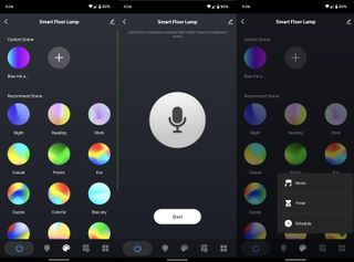 XMCOSY+ Floor Lamp companion app screenshots