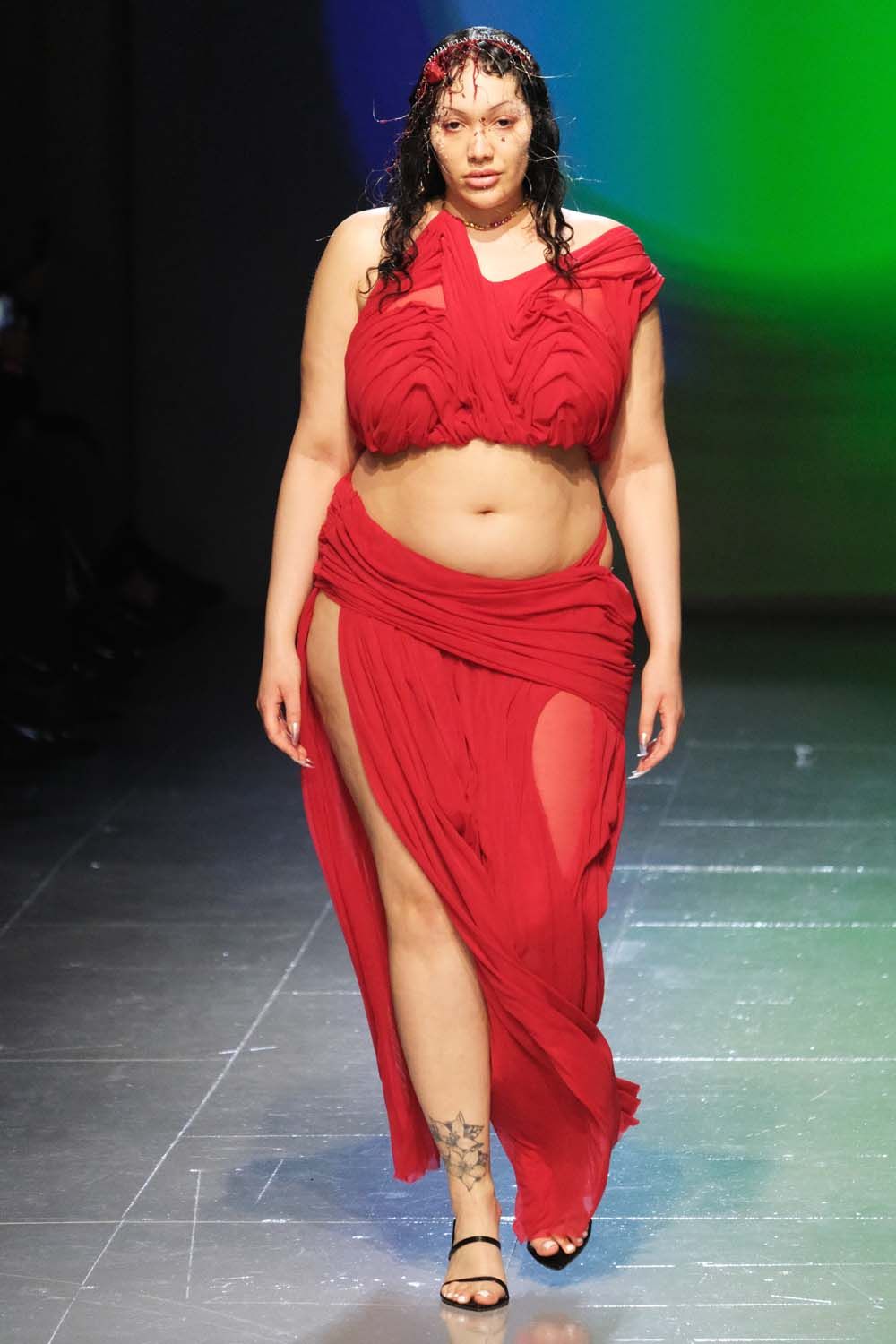 on the runway at London Fashion Week AW23