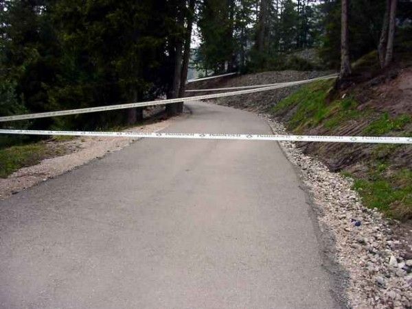 The road is still closed as it dries