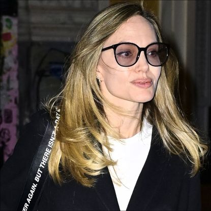 Angelina Jolie in New York City with blonde hair