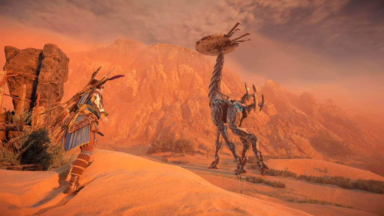 Horizon Forbidden West Aloy stares at a Tallneck