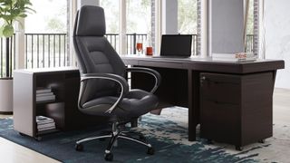 Gates Leather Executive Chair with Quincy Desk