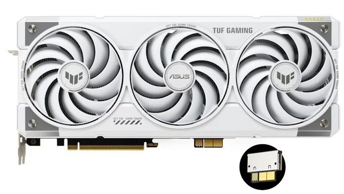 The Asus TUF Gaming GPU in white