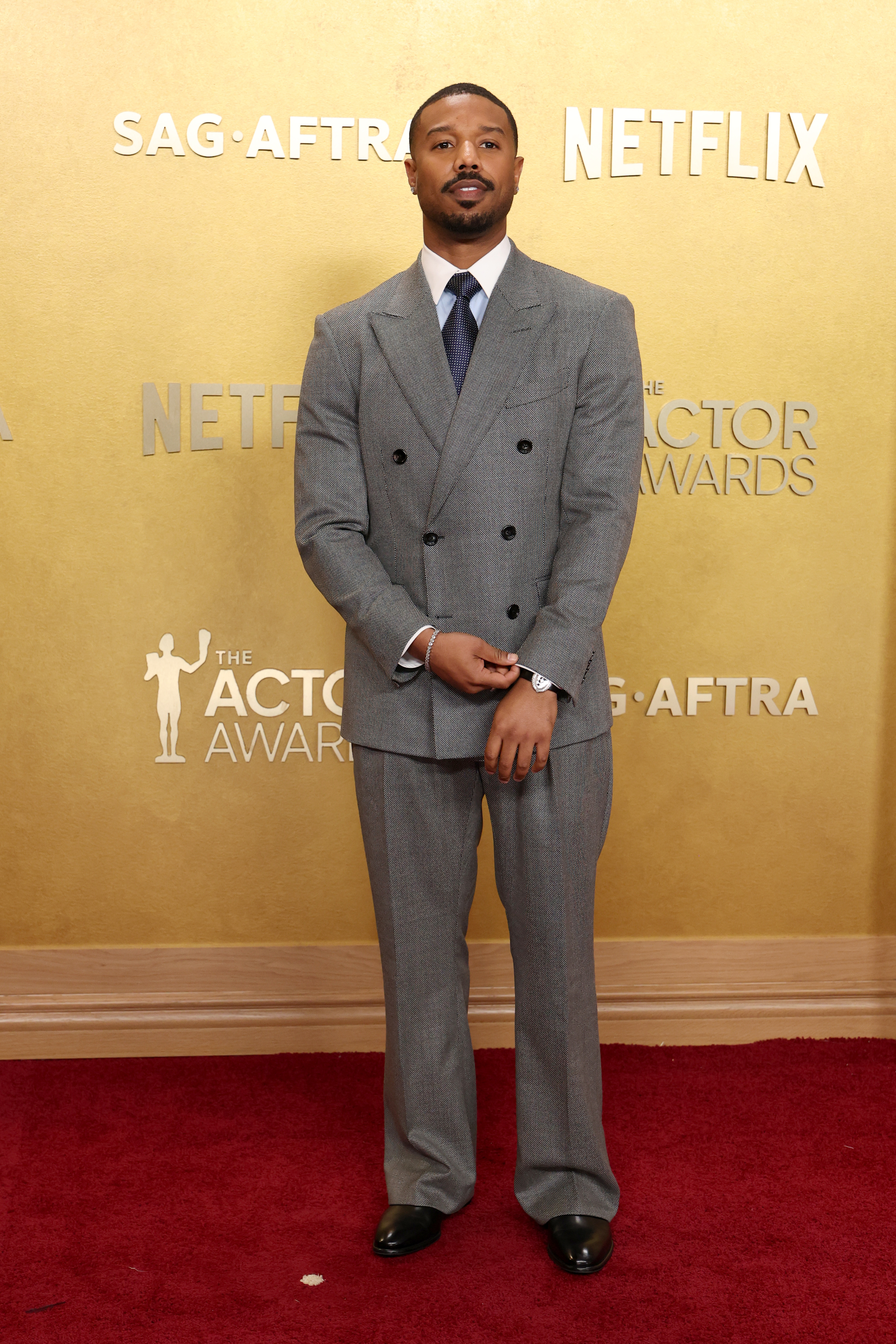 LOS ANGELES, CALIFORNIA - MARCH 01: Michael B. Jordan attends the 32nd Annual Actor Awards at Shrine Auditorium and Expo Hall on March 01, 2026 in Los Angeles, California. (Photo by Monica Schipper/WireImage)