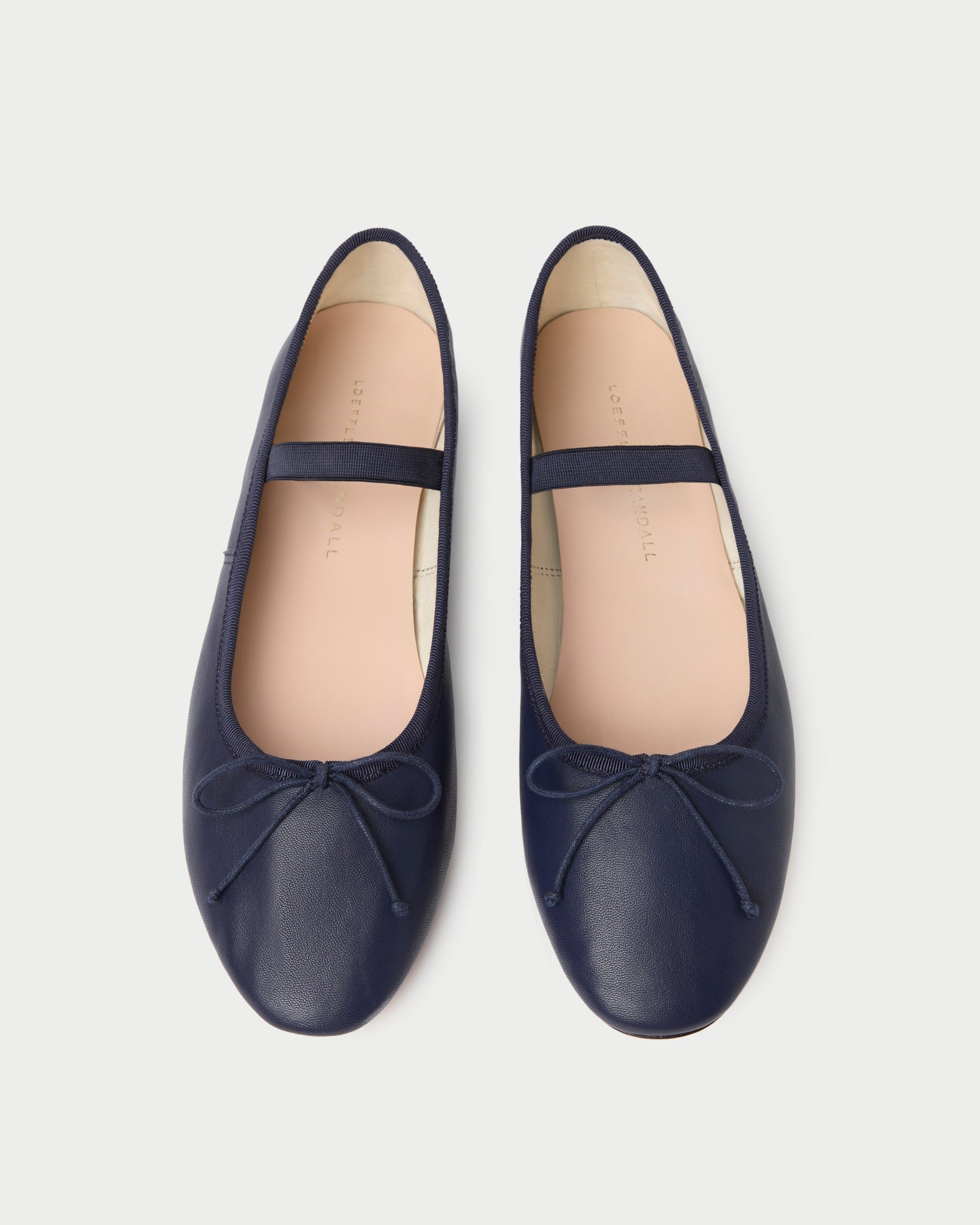 Leonie Navy Leather Ballet Flat - Navy / 5