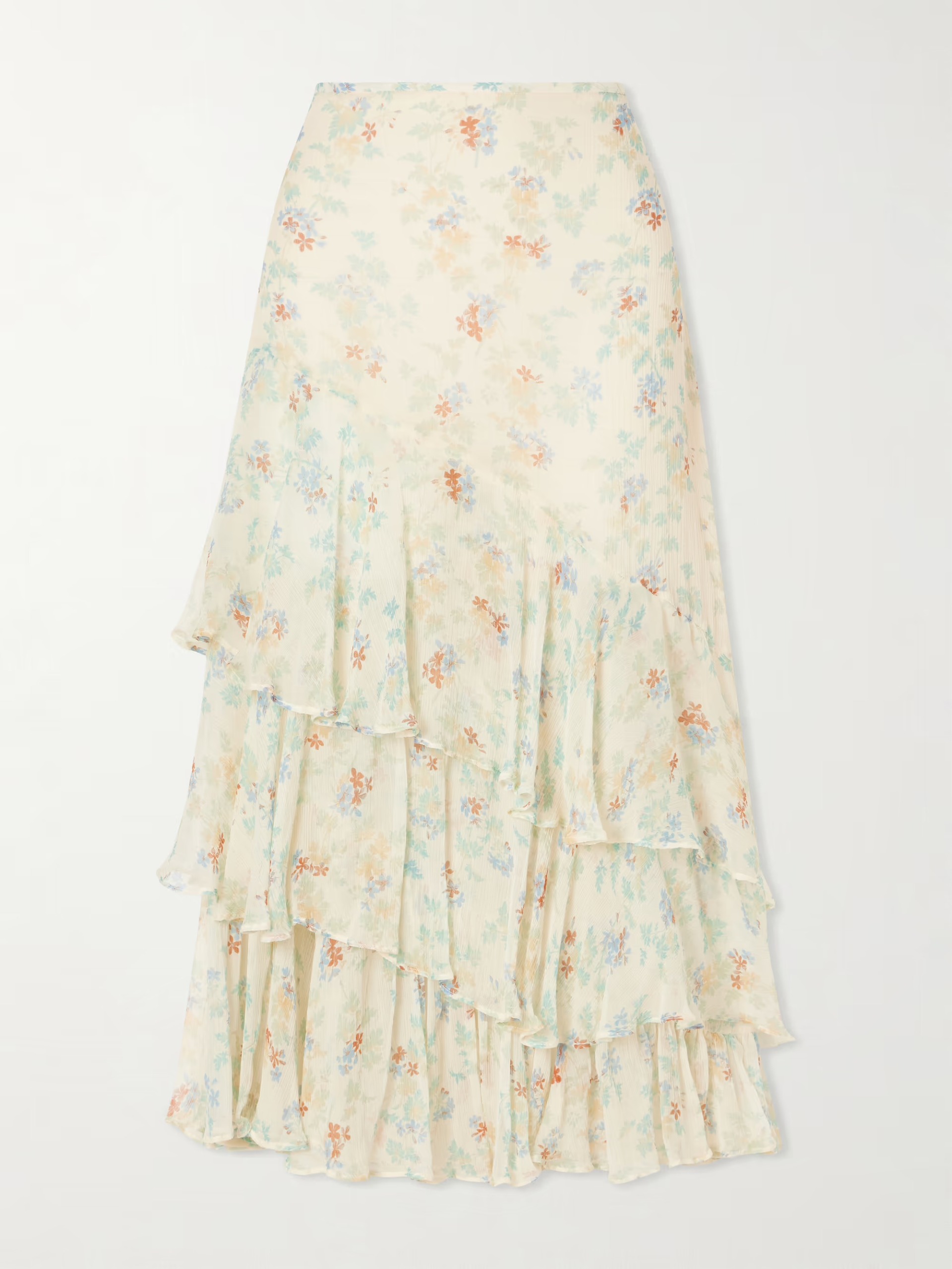 Ulla Johnson, Meadow floral-print crepon-silk midi skirt