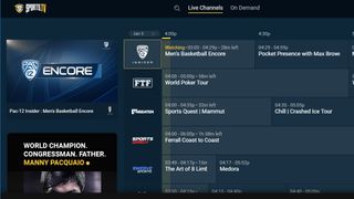 Sports.tv user interface