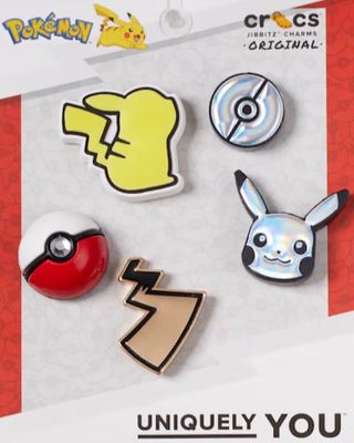 Elevated Pokemon Jibbitz 5 pack including metallic finished Pikachu Jibbitz
