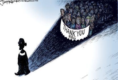 Political Cartoon U.S. Ruth Bader Ginsburg RIP