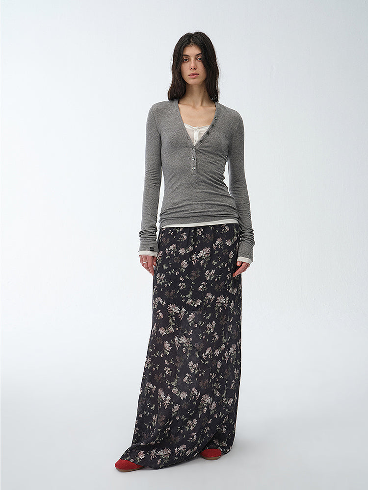 Jacquard Silk Skirt