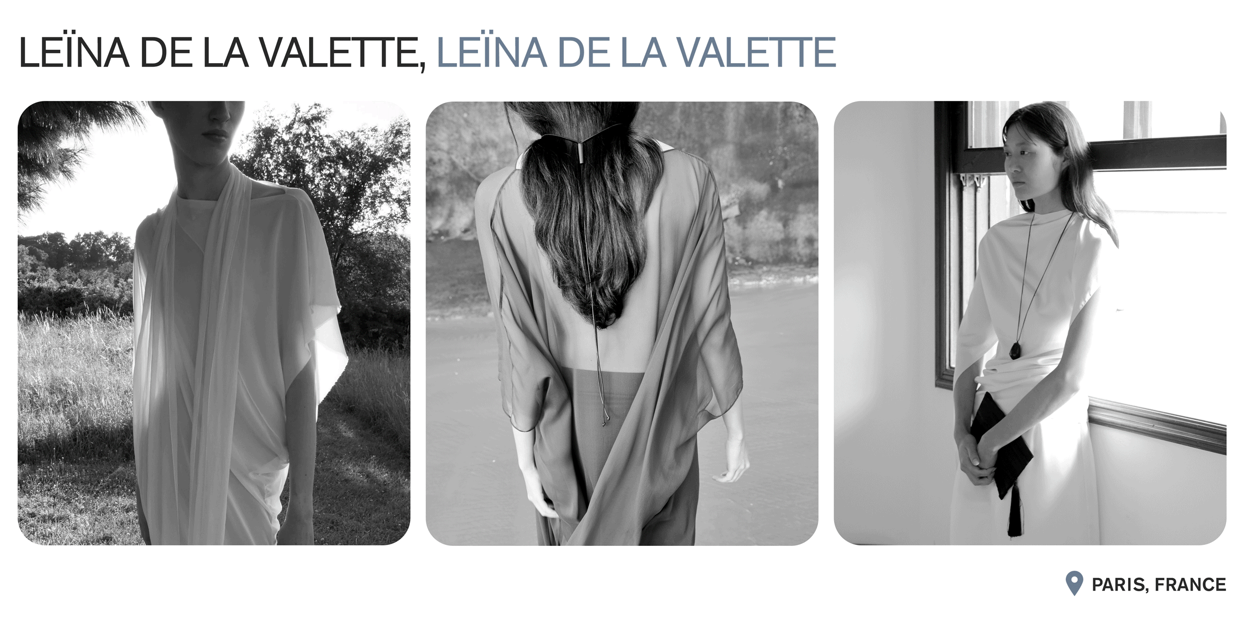 A gif of models wearing clothing from Le&iuml;na De La Valette.