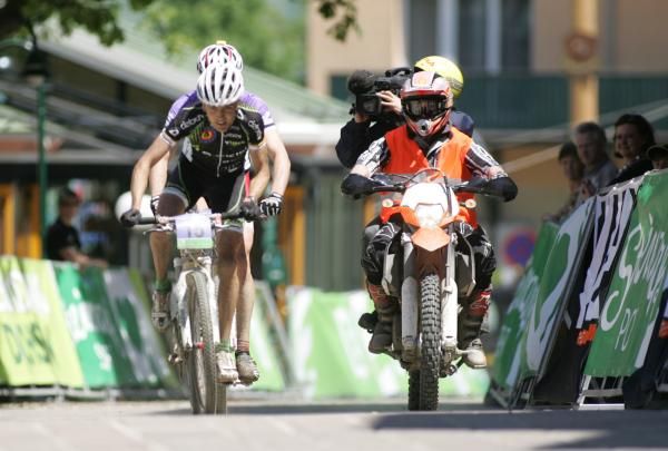 Bjorn Brems (G-Skin Deforche Team) sprints toward the finish