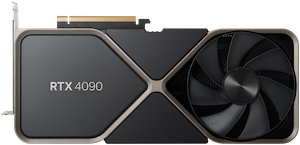 Nvidia GeForce RTX 4090 Founder's Edition on a white background.