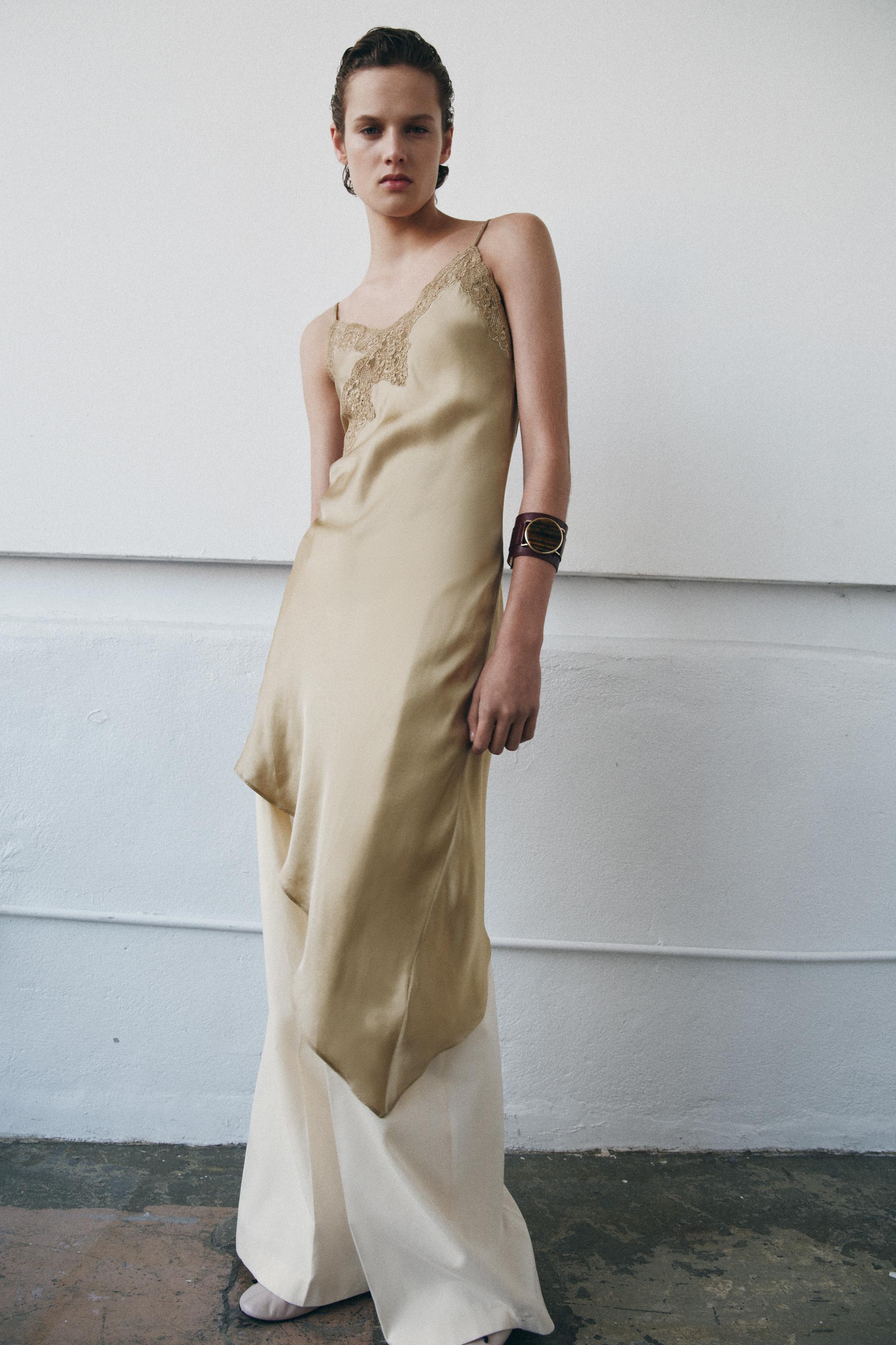 Zw Collection Asymmetric Satin Dress