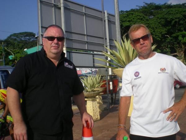 Australian coaches of the Malaysia national team John Beasley and Graham Sears stayed tuned on the race's development in Raub