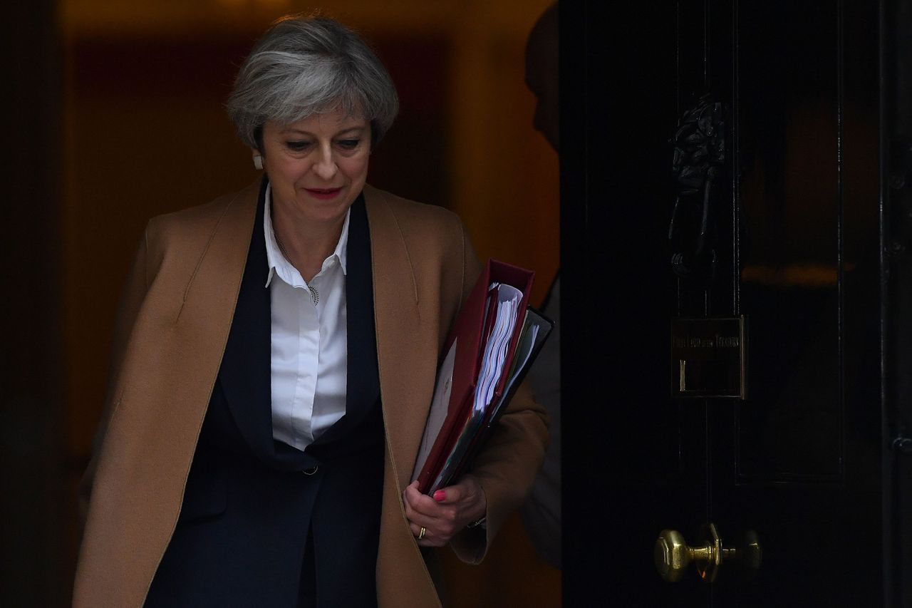 British Prime Minister Theresa May leaves 10 Downing Street