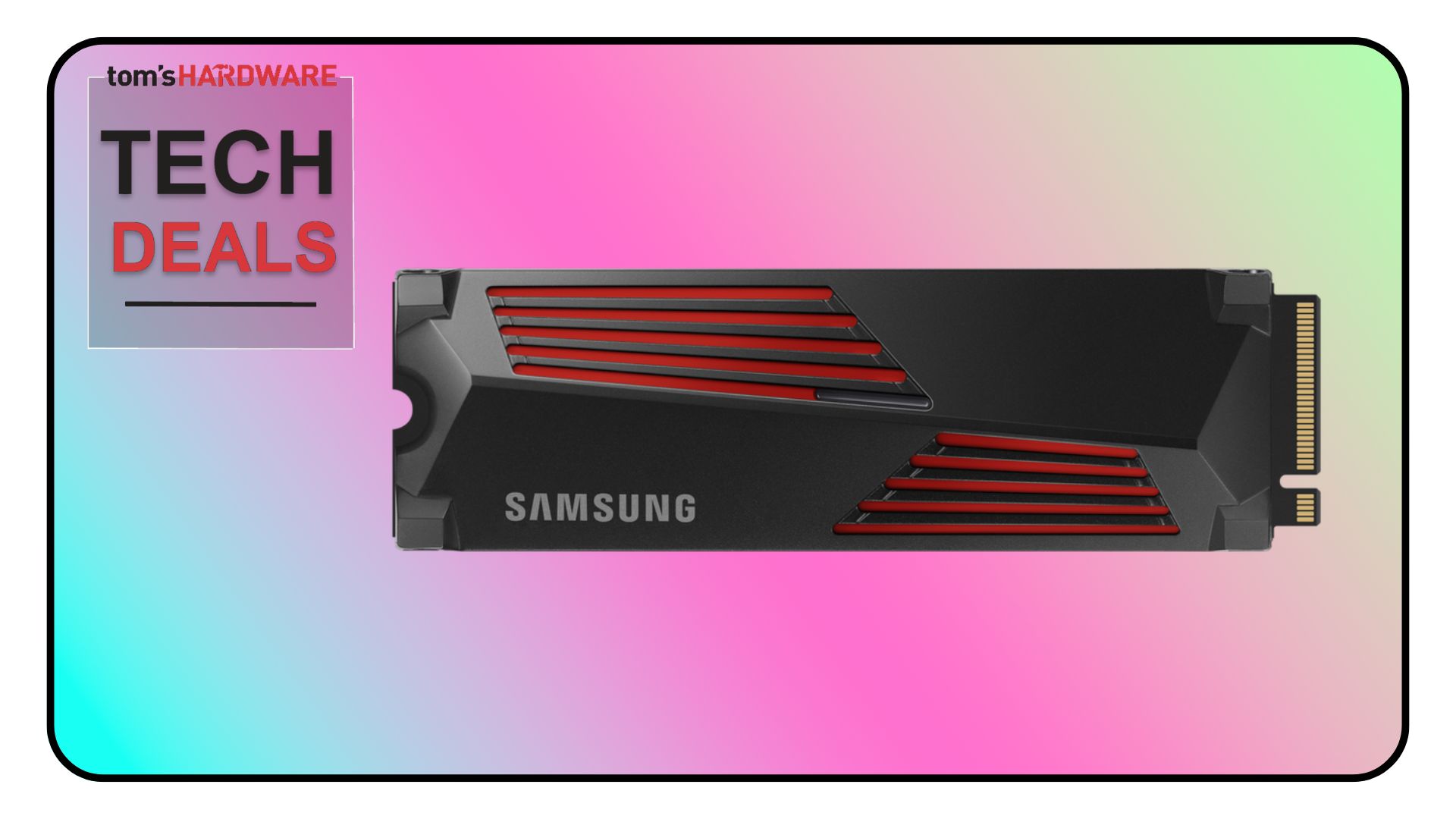 Samsung 990 pro on a multicolored background