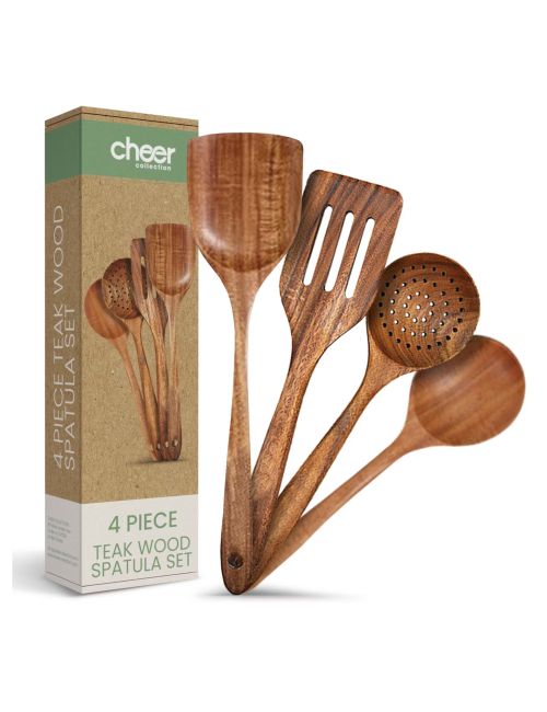 Cheer Collection Premium Teak Wood Spatula Set
