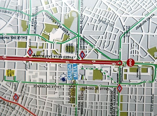 The course (in red) is extended just before the start/finish