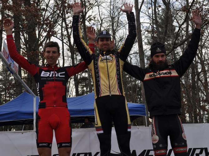 2012 North Carolina Grand Prix elite men's podium (L-R): Kerry Werner, Brian Matter and Dan Timmerman