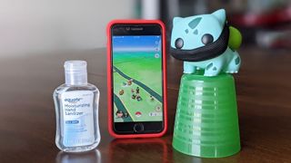Pokemon Go With Masked Bulbasaur And Sanitizer