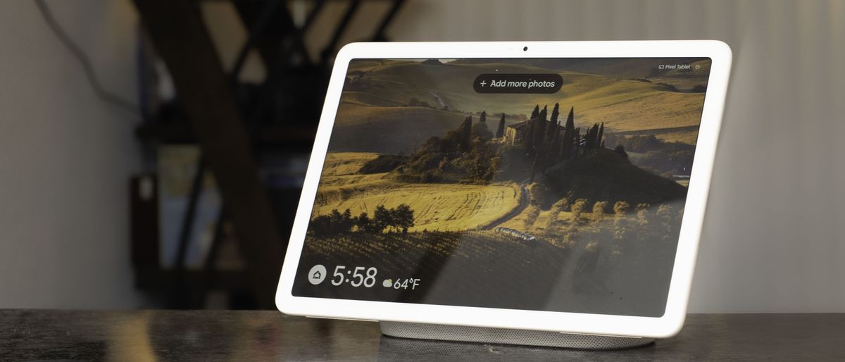 Google Pixel Tablet on a kitchen counter