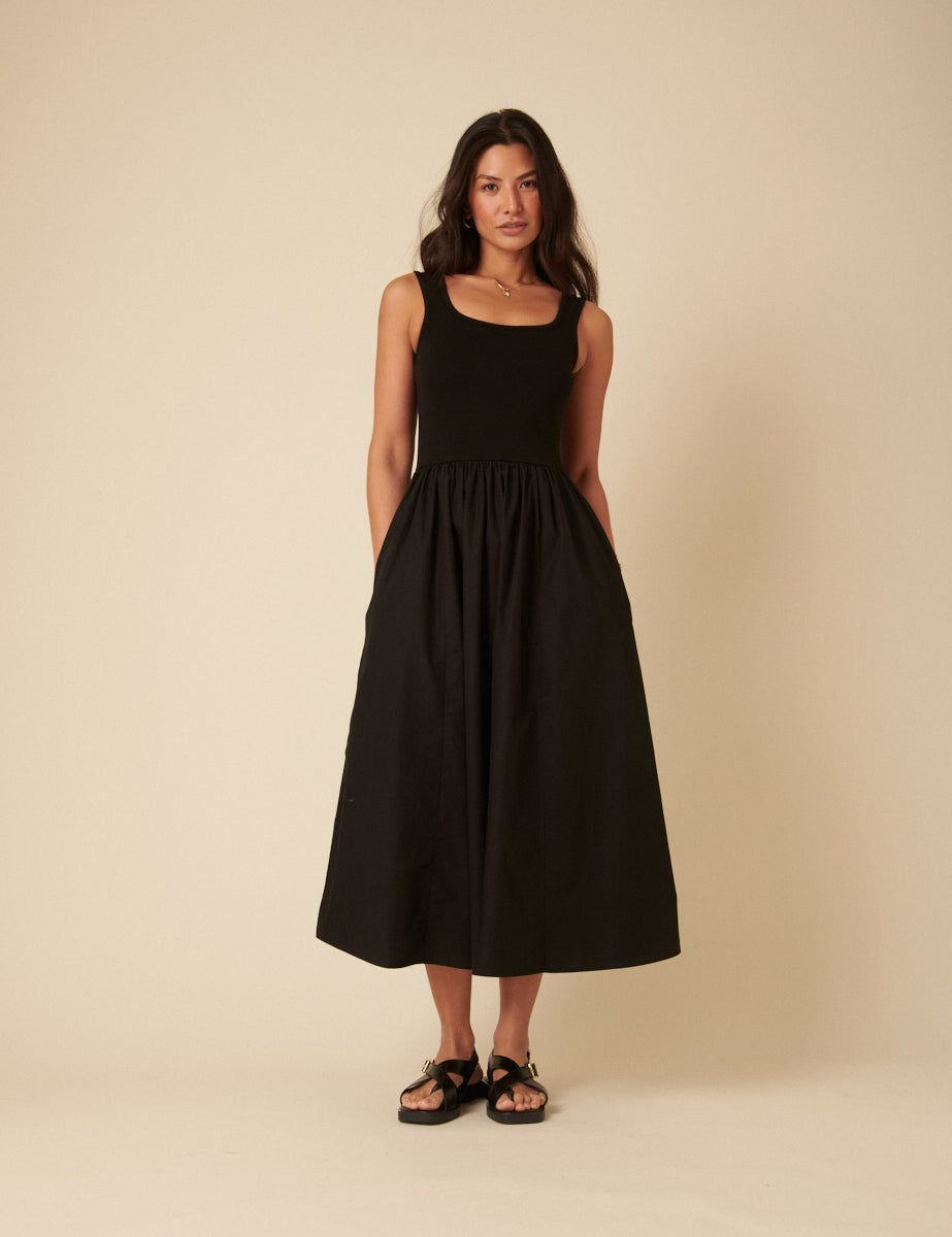 Black Colorado Midi Dress