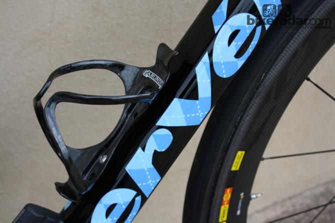 While big brands dominate componentry on the Cervelo, bottle cages come from Arundel, a small manufacturer from Texas