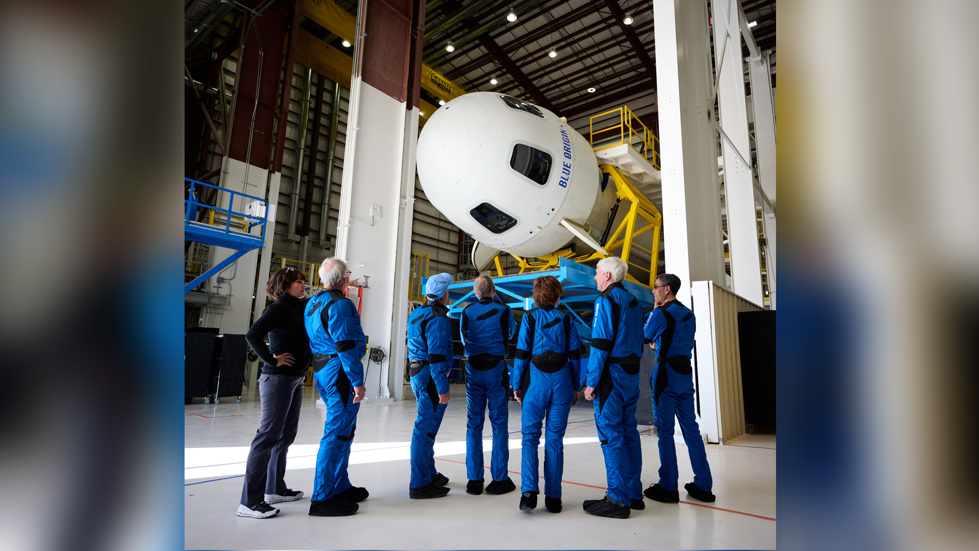 Photographs and training of Blue Origin NS-20 flight attendants