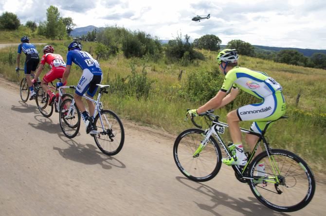 Elia Viviani (Cannondale) at the back of the breakaway