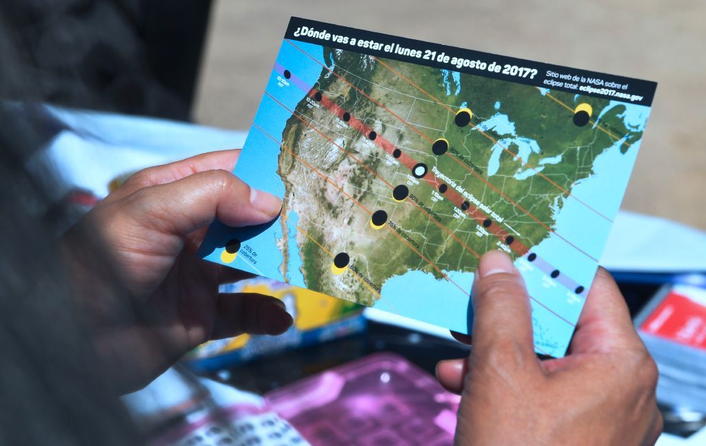 Map showing the route of the 2017 solar eclipse. 