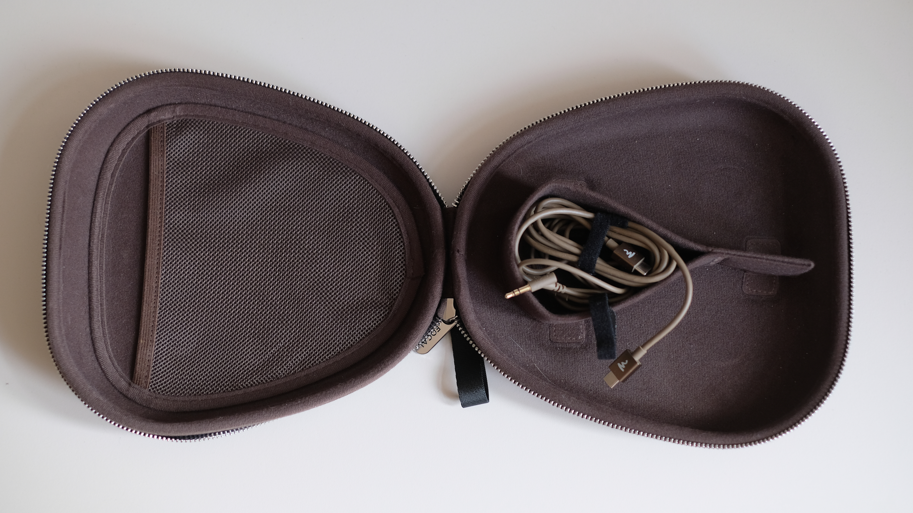 Photograph of Focal Bathys MG headphones fabric case open