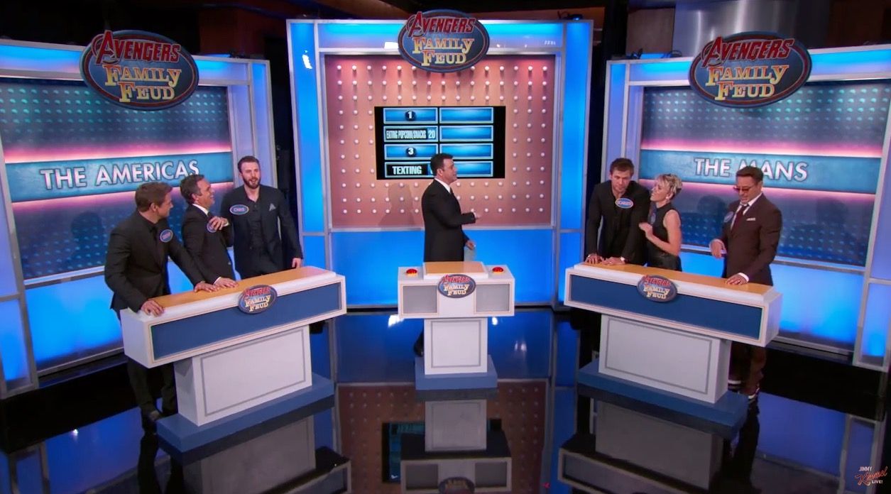 The cast of the Avengers plays Family Feud on Jimmy Kimmel Live