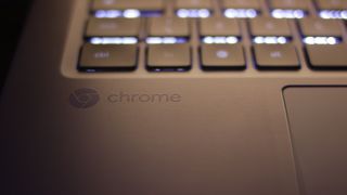 Chrome logo on a Dell Chromebook