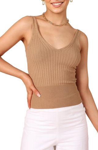 Gemma V-Neck Rib Sweater Tank