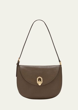 Tondo Small Flap Leather Hobo Bag