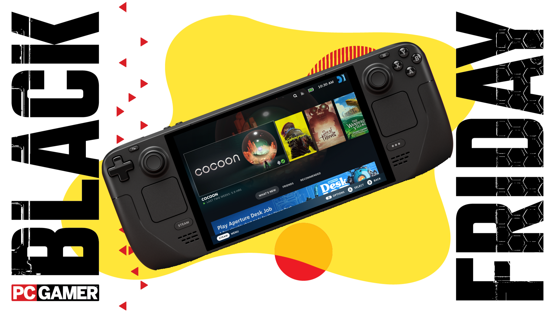 The Steam Deck handheld gaming PC floats in the funky Black Friday deal void.